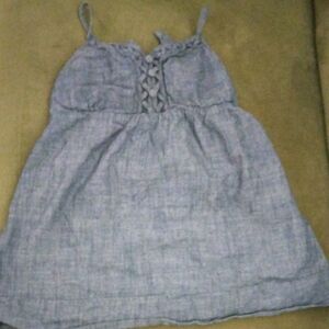 Mossimo Supply Co. Light Blue Chambray Tank Top with Braided Front